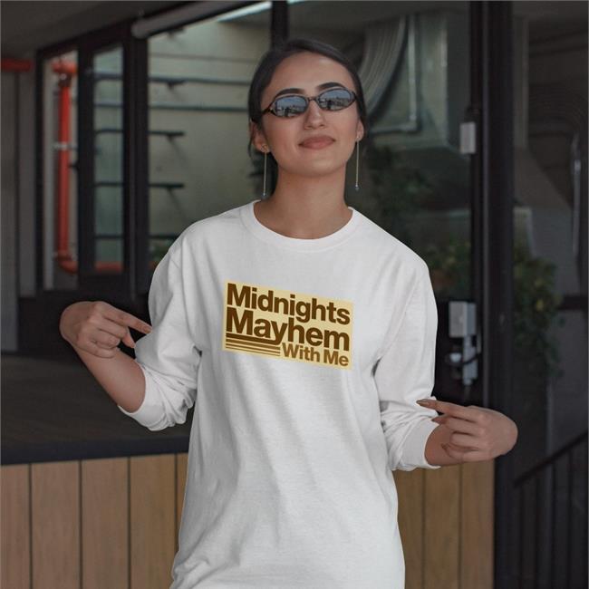 Midnights Mayhem With Me T Shirt Taylor Swift White