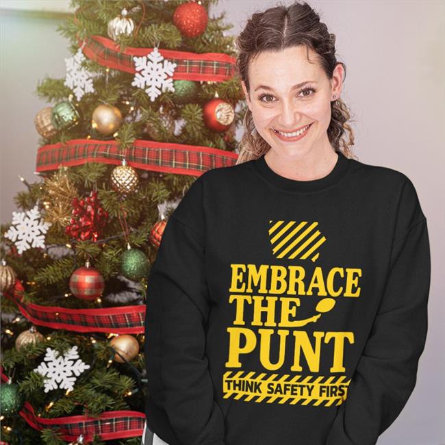 Heavens.Threadless Merch Iowa Embrace The Punt Think Safety First T Shirt Black