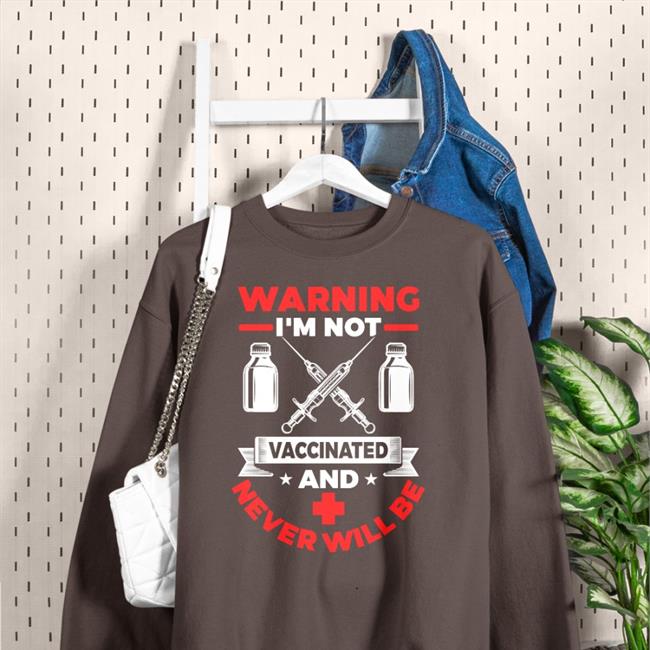 Warning I'm Not Caccinated And Never Will Be Shirt Stew Peters Black