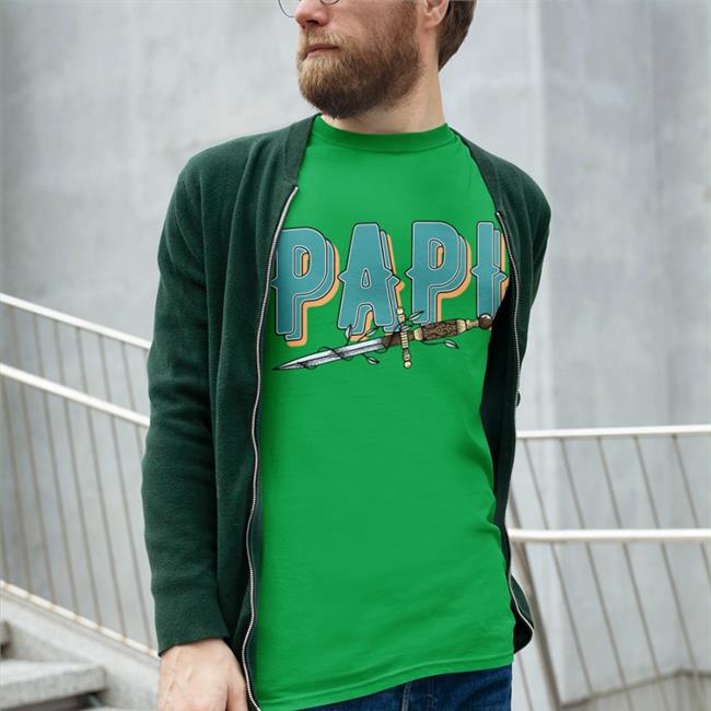 Jim Ofmd Papi Teal Knife Shirt