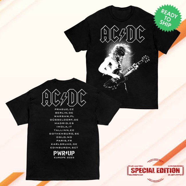 Acdc Merch Angus Electric Pwr Up Tour Hooded Sweatshirt