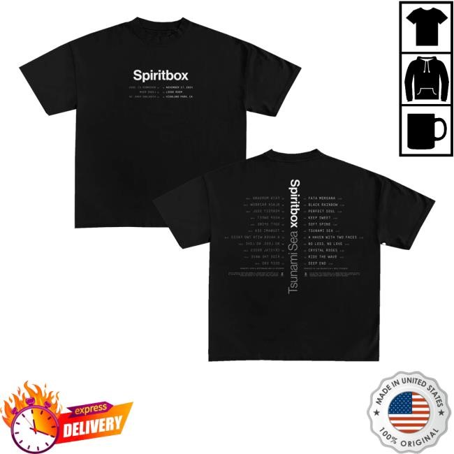 Spiritbox Tracklist The Lodge Event Black T-Shirt Rise Records Merch Store