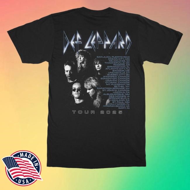 Def Leppard Tour 2025 Zip Up Hooded Sweatshirt