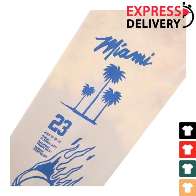 Rolling Loud Merch Rl Miami 23 Double Trouble Tan Brown Tie Dye Sweaters