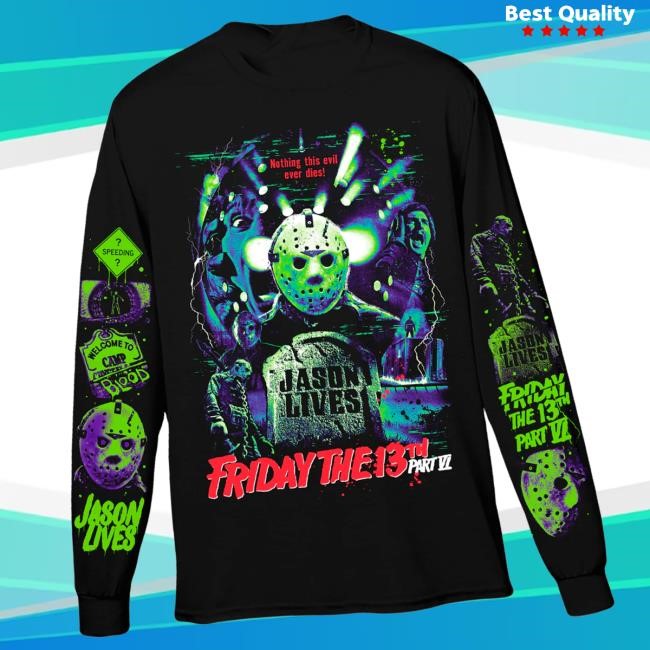 Cavitycolors Merch Friday Vi Retro Horror - Long Sleeve Hooded Sweatshirt