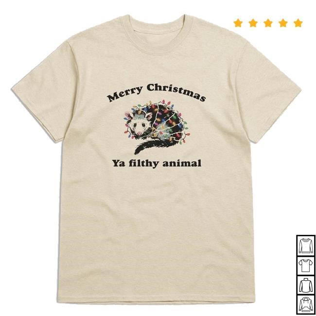 Slippywild Merch Store Merry Christmas Ya Filthy Animal Long Sleeve Shirt