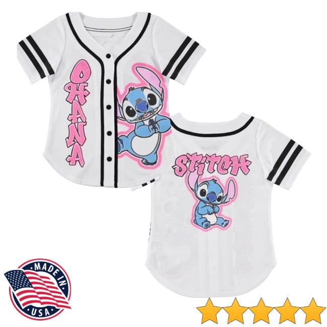 Official Girls Baseball Jersey T-Shirt With Lilo & Stitch And Mickey Mouse Hoodie