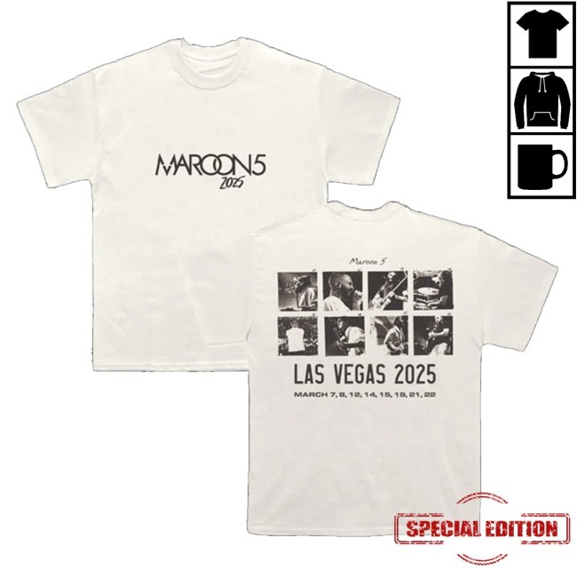 Trending Maroon 5 Store Merch M5lv 2025 Grid Classic Shirt