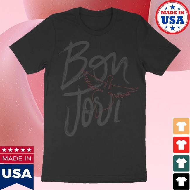 Trending Bon Jovi Merch Store Brush Strokes Black Sweatshirt