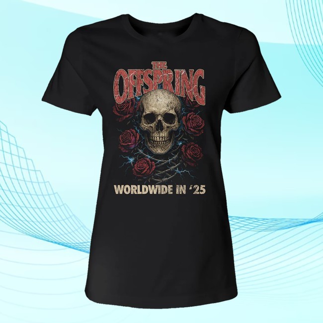 Offspring Merch Store Rose Skull 2025 Ladies Tour T-Shirt, Hoodie, Tank Top, Sweater And Long Sleeve T-Shirt