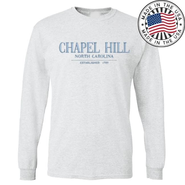 Shrunken Head Merch Chapel Hill North Carolina Embroidered Chill Grey Long Sleeve T-Shirt