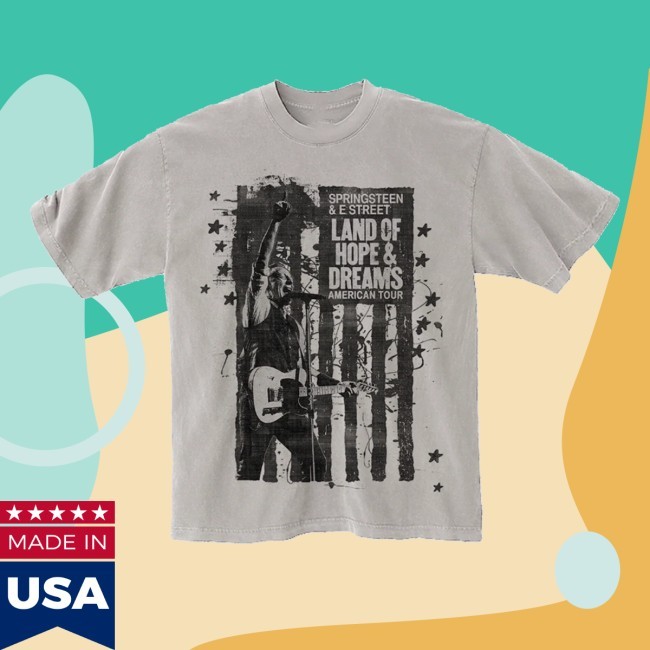 Official Bruce Springsteen Store Merch 2026 Land Of Hope & Dreams American Tour Flag Shirts