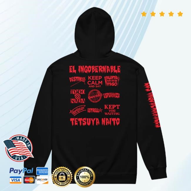 Njpw1972 Merch Tetsuya Naito Los Ingobernables Hoodie 2025 (Red) Tee Shirt