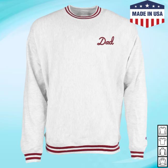 Official Barstool Sports Merch Store Bussin With The Boys Dad Champion Ribbed Pullover Sweatshirt Red BarstoolSports Apparel Clothing Shop