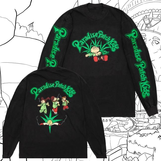 Doverstreetmarket Merch Store Paradise Paradise Patch Kids Ls Black Long Sleeve Shirt