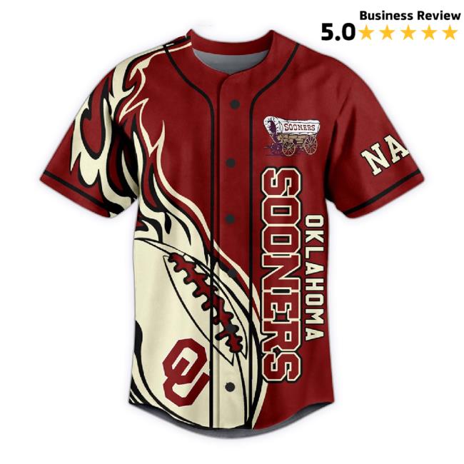 Official Oklahoma Sooners Schooner Personalized Baseball Jersey Sweaters