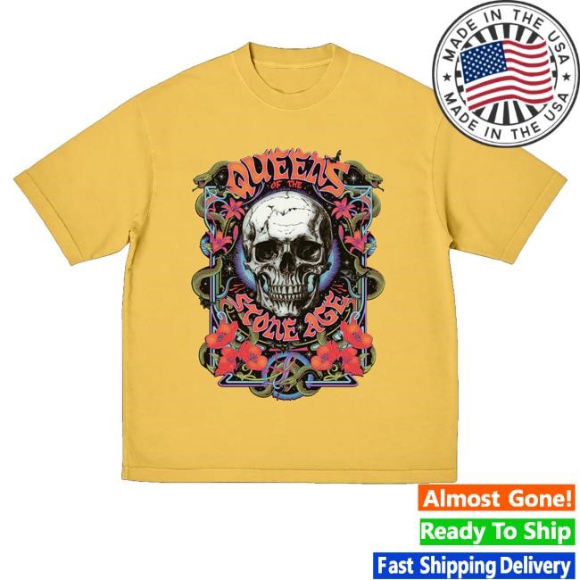 Official Qotsa Merch Skull Collage Long Sleeve Shirt