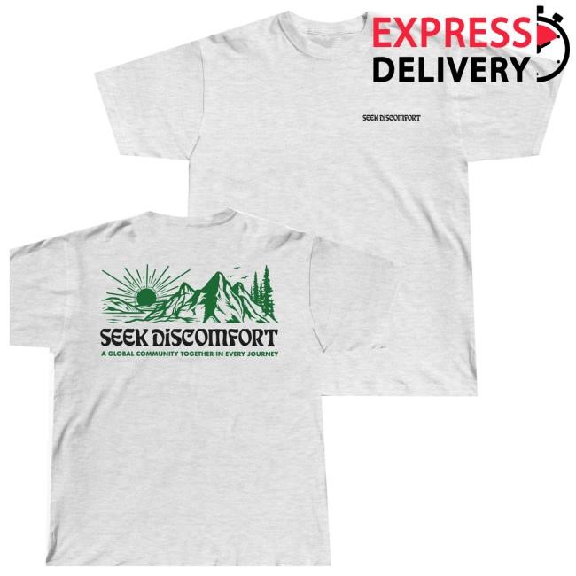 Original Seek Discomfort Merch Mountain Spirit Trail Tee - Oatmeal Heather Shirt