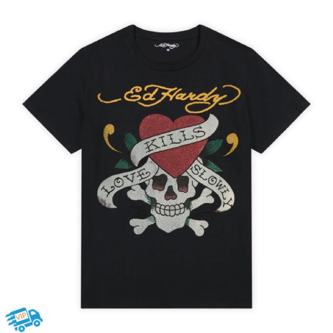 Official Ed Hardy Merch Store Rhinestone Lks Skull Sweatshirt Edhardyoriginals Shop