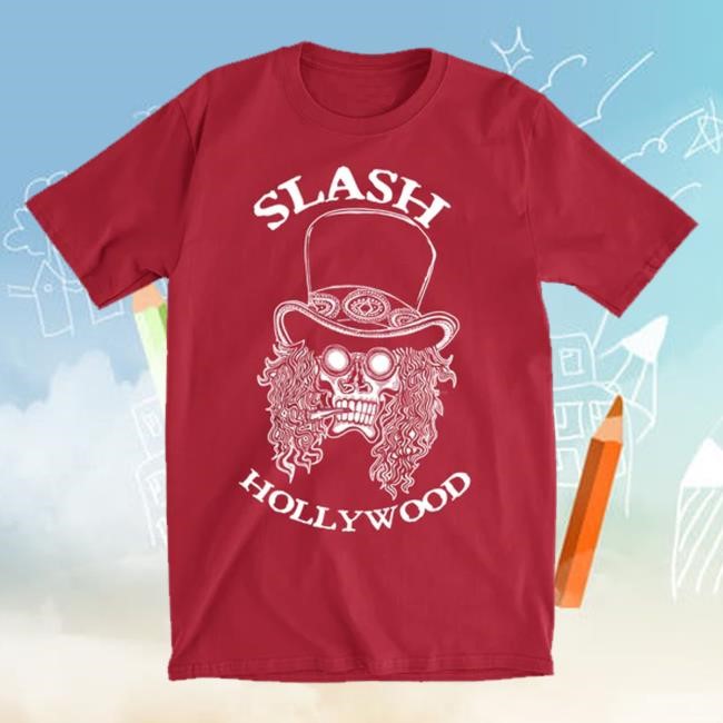 Slash Merch Store Hollywood Skull Tee Red t-shirt, hoodie, tank top, sweater and long sleeve t-shirt
