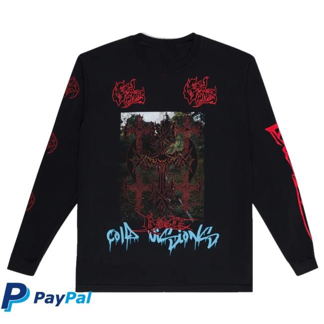 Eucoldvisions Merch Forest Crime Cold Visions Black Long Sleeve Crewneck Sweatshirt