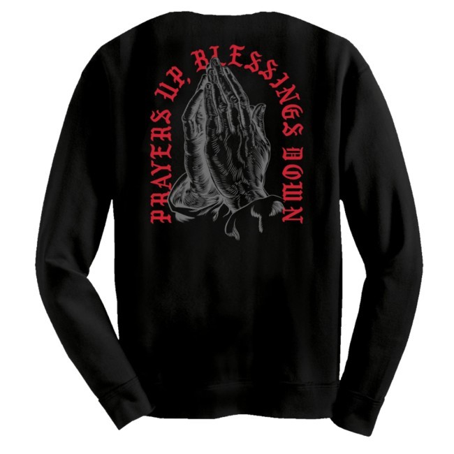 Lucky Soulusa Store Merch Prayers Up, Blessings Down Hoodie Sweatshirt