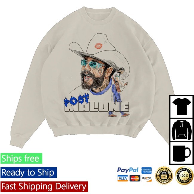 Post Malone Blue Flame Tee Shirt