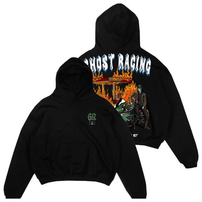 Official Ghost Racing Merch Store Lol 87 Ghost Hoodie - Black Sweatshirt