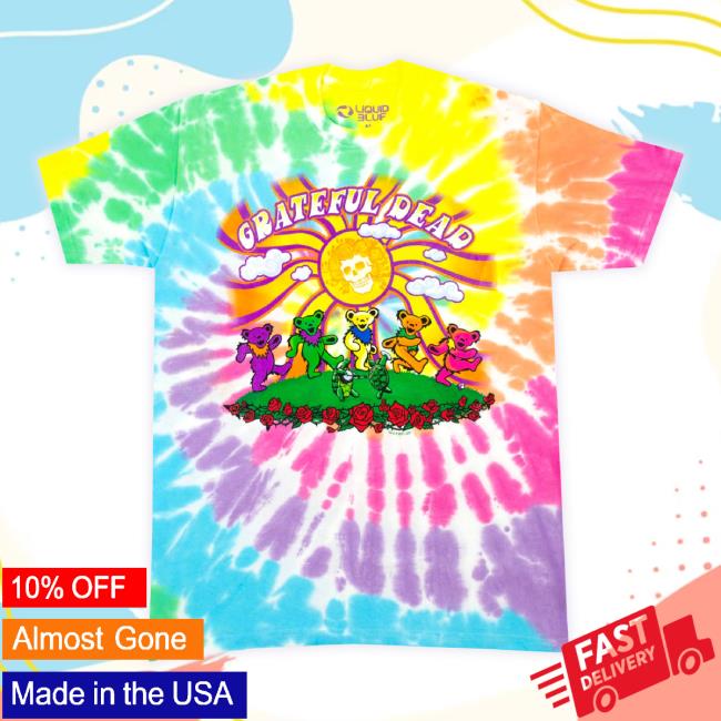 Official Hippie Shop Sunshine Bears Grateful Dead Tie Dye Hoodie