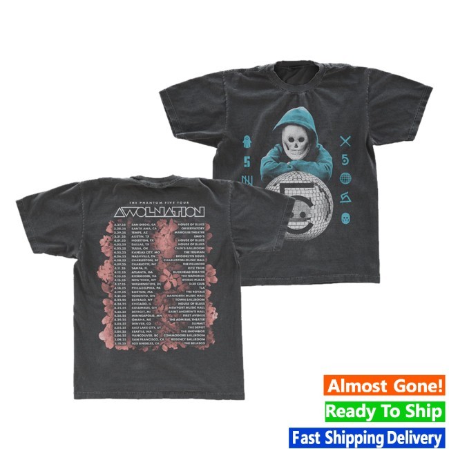 Awolnation Store Merch Phantom 5 Mask 2025 Tour Shirt